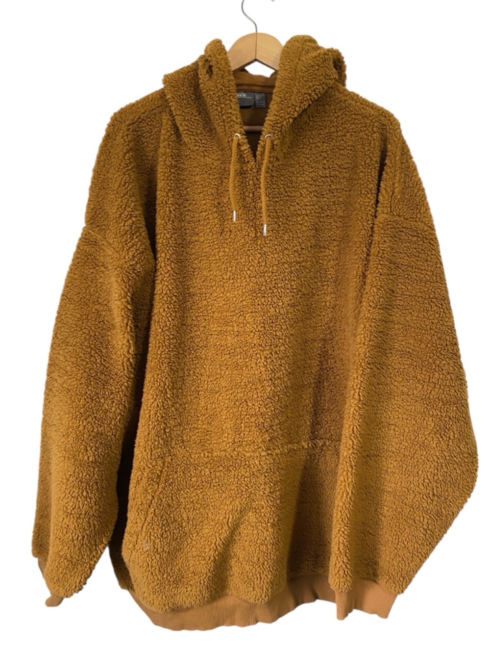 ASOS DESIGN oversized teddy borg hoodie Cozy brown Sherpa Hoodie size 4 XL